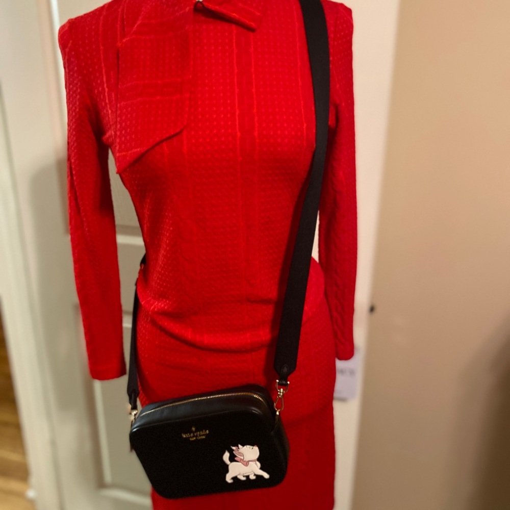 Kate Spade Disney Black crossbody Bag with MARIE from the Aristocats! - Picture 2 of 11